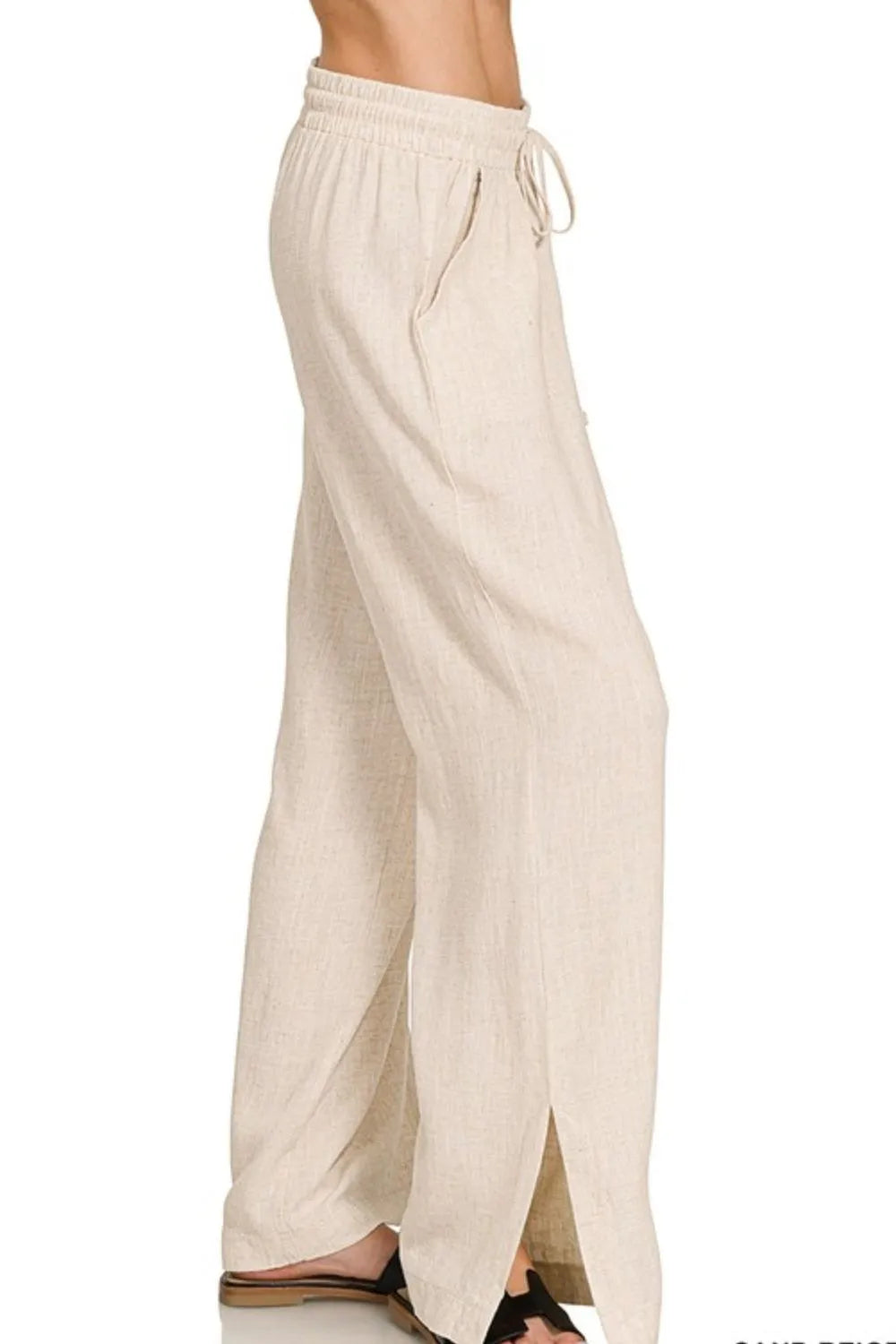 Zenana Linen Drawstring Pants - Velora Luxury Fashion
