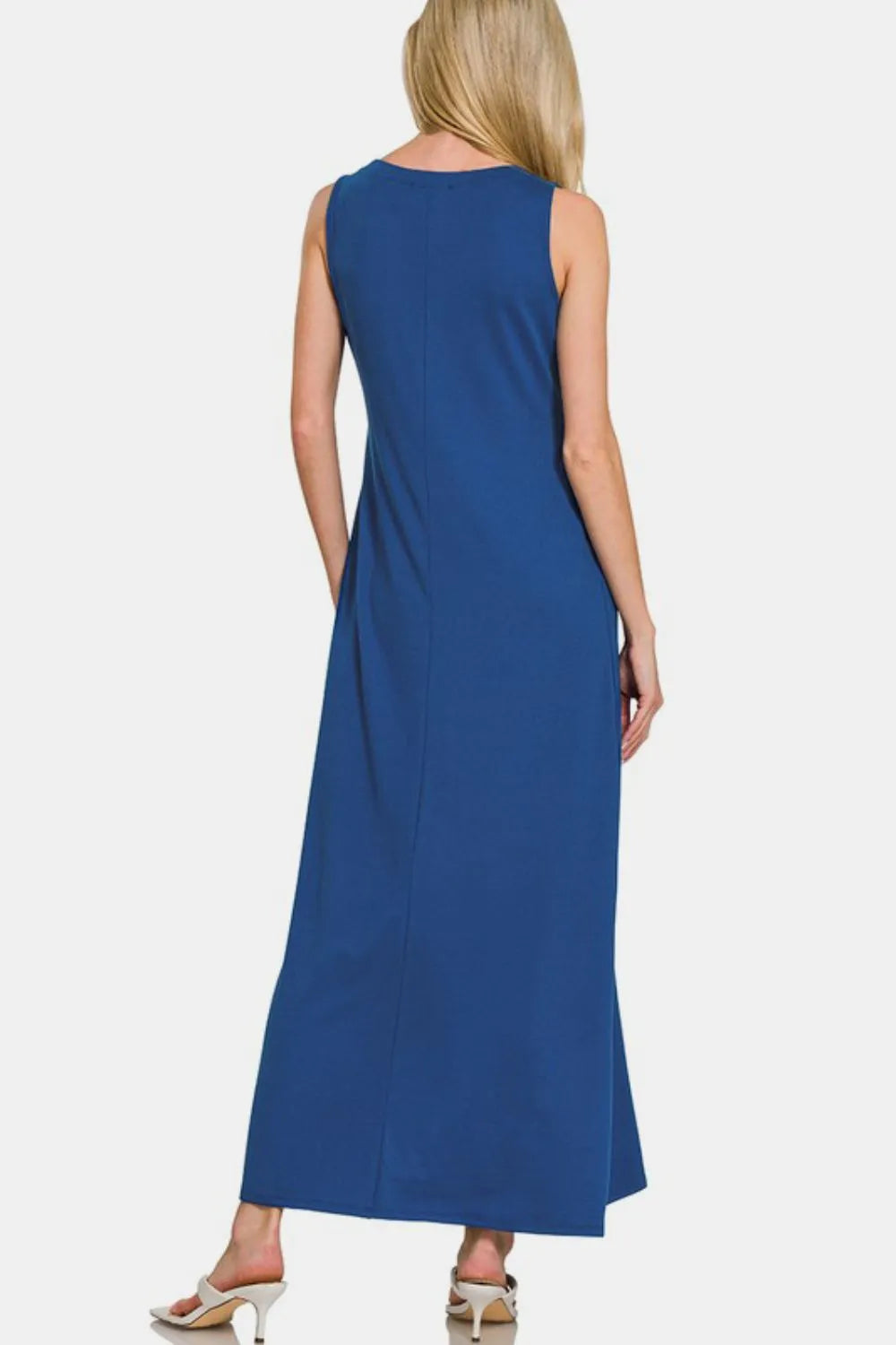 Zenana Scoop Neck Wide Strap Tank Dress - Velora Luxury Fashion