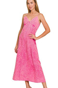 Zenana Tencel Mineral Washed Maxi Dress - Velora Luxury Fashion
