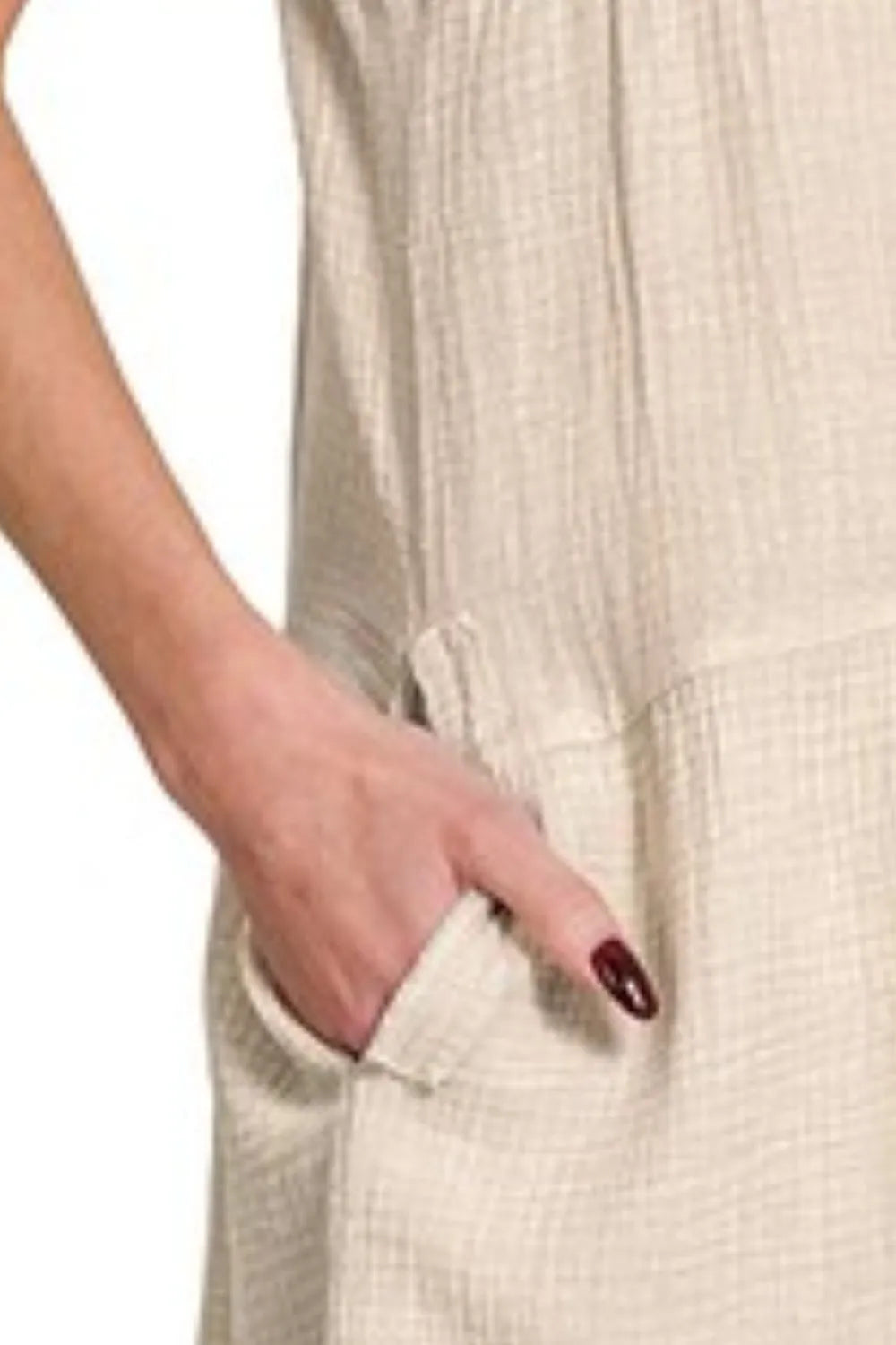 Zenana Washed Double Gauze Raw Edge V-neck Dress - Velora Luxury Fashion