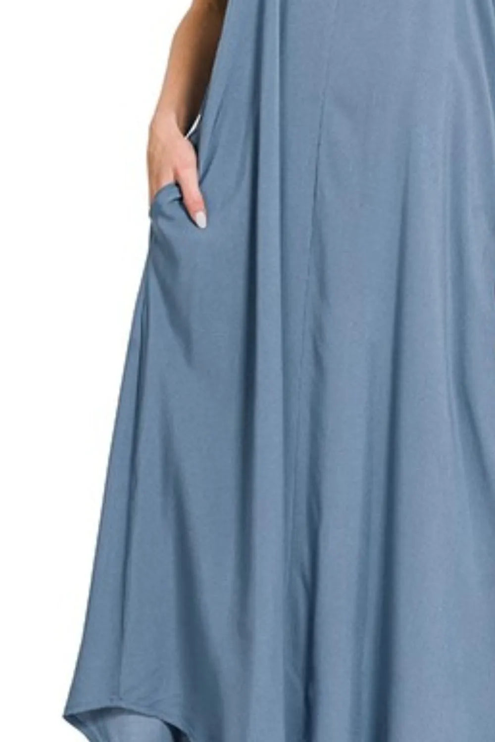 Zenana Woven Arc Hem Cami Dress With Flowy Pockets - Velora Luxury Fashion