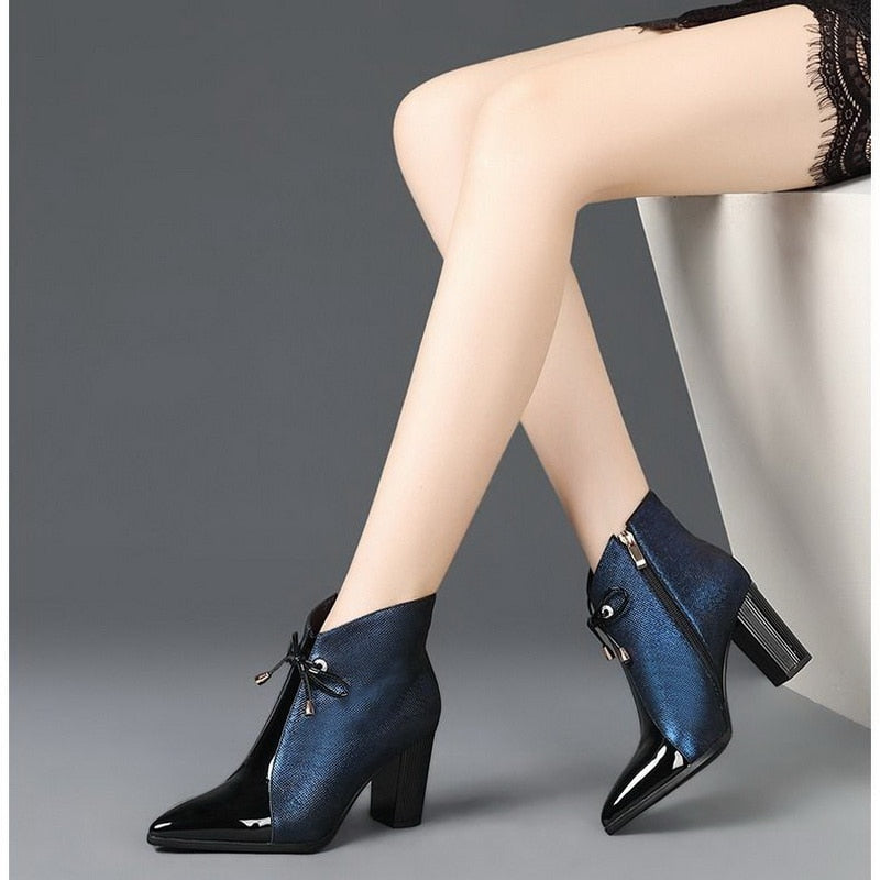 Zip Down & Tie Ankle Boot - Velora Luxury Fashion