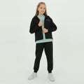 Zip-Up Hoodie Girls Jogger Set - Velora Luxury Fashion