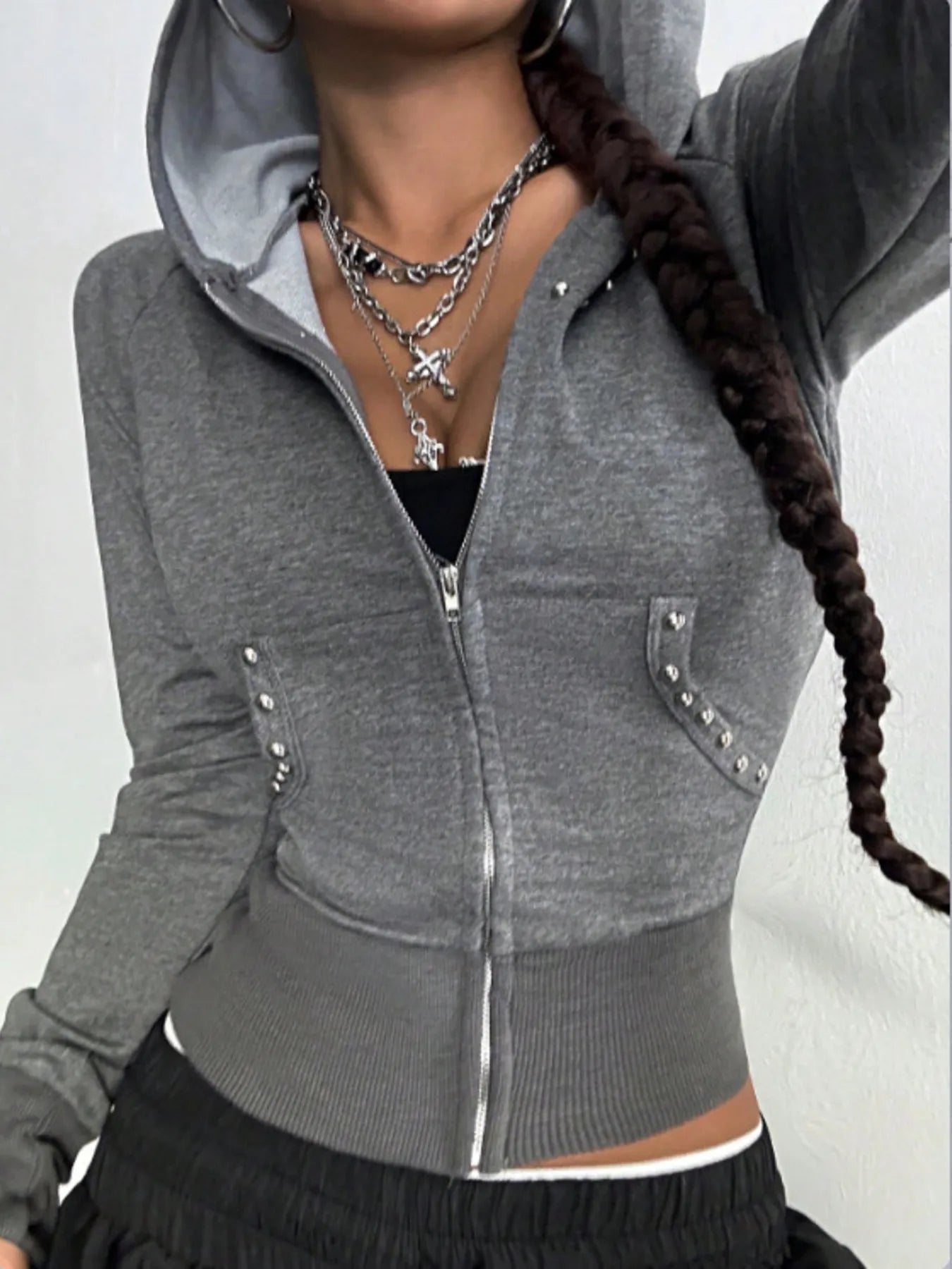 Zip-Up Long Sleeve Hoodie - Velora Luxury Fashion
