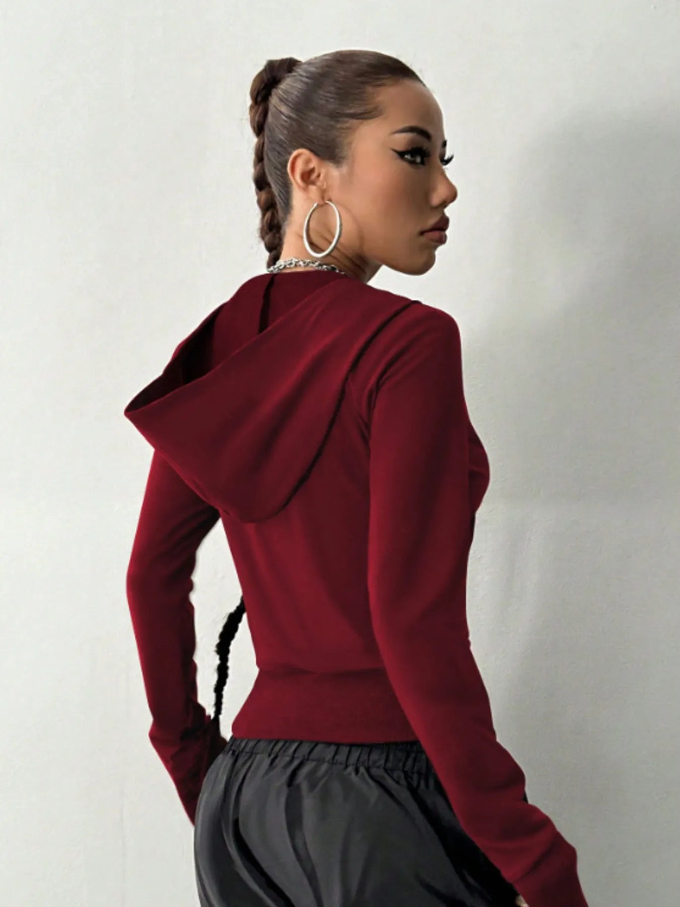 Zip-Up Long Sleeve Hoodie - Velora Luxury Fashion