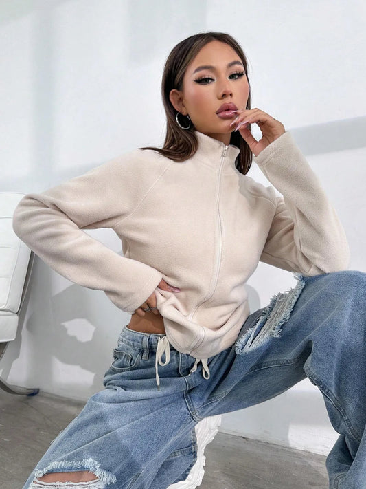 Zip Up Long Sleeve Jacket - Velora