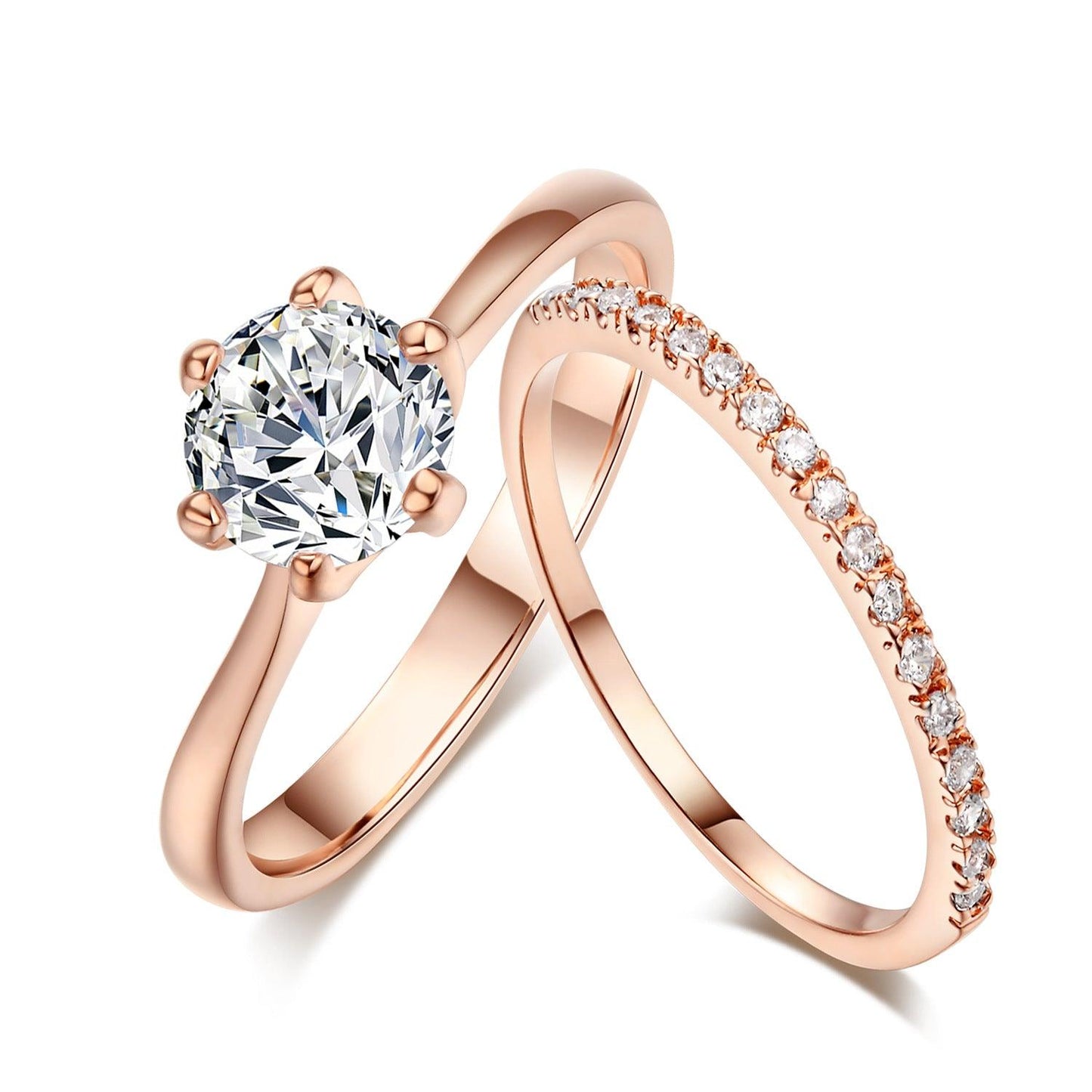 Zircon Micro Set Gold Plated Six Claw Ring - Velora Luxury Fashion