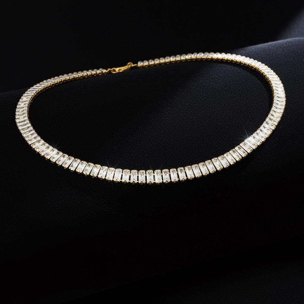 Zirconia Diamonds Tennis Necklace | Elegant Necklace - Velora Luxury Fashion