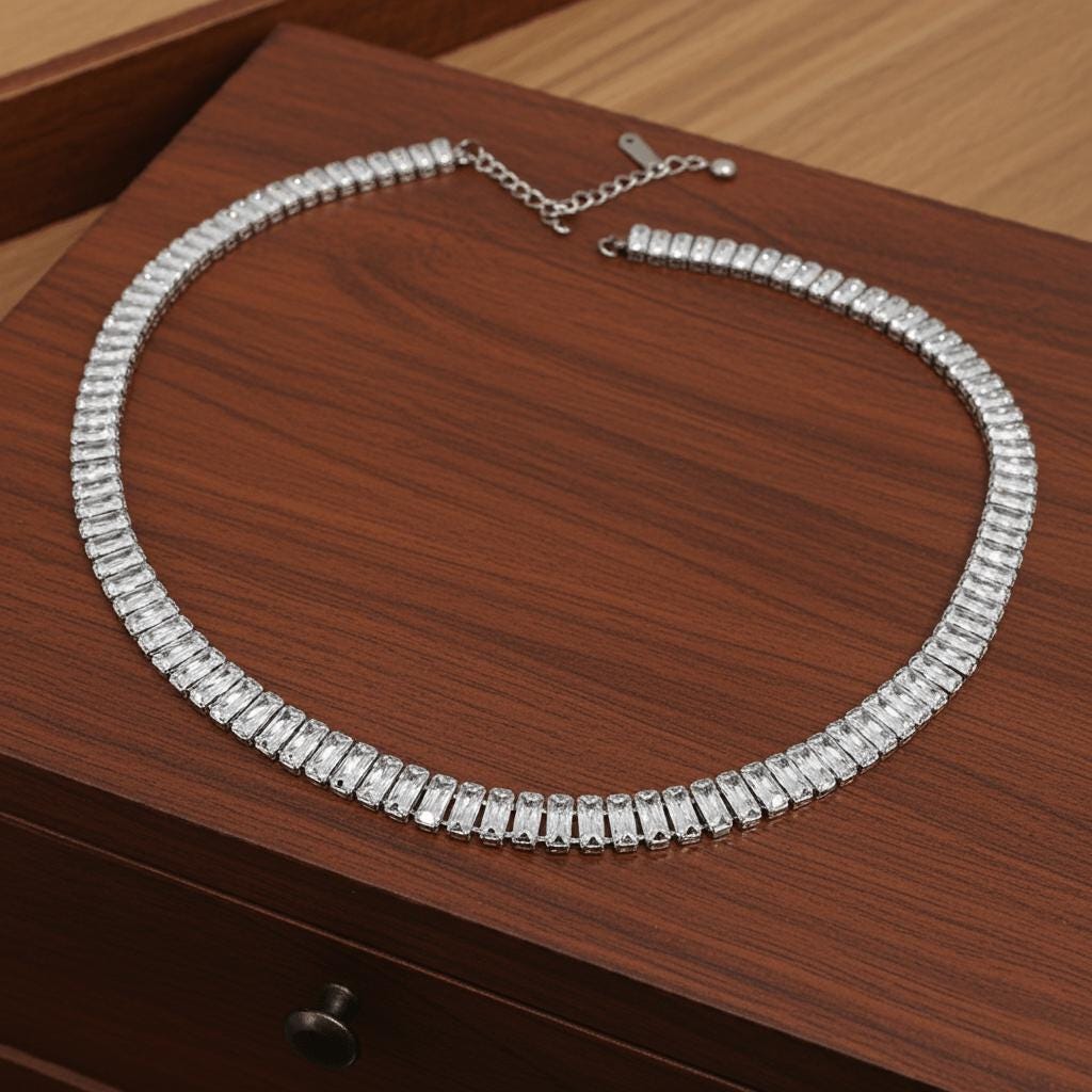 Zirconia Diamonds Tennis Necklace - Velora Luxury Fashion