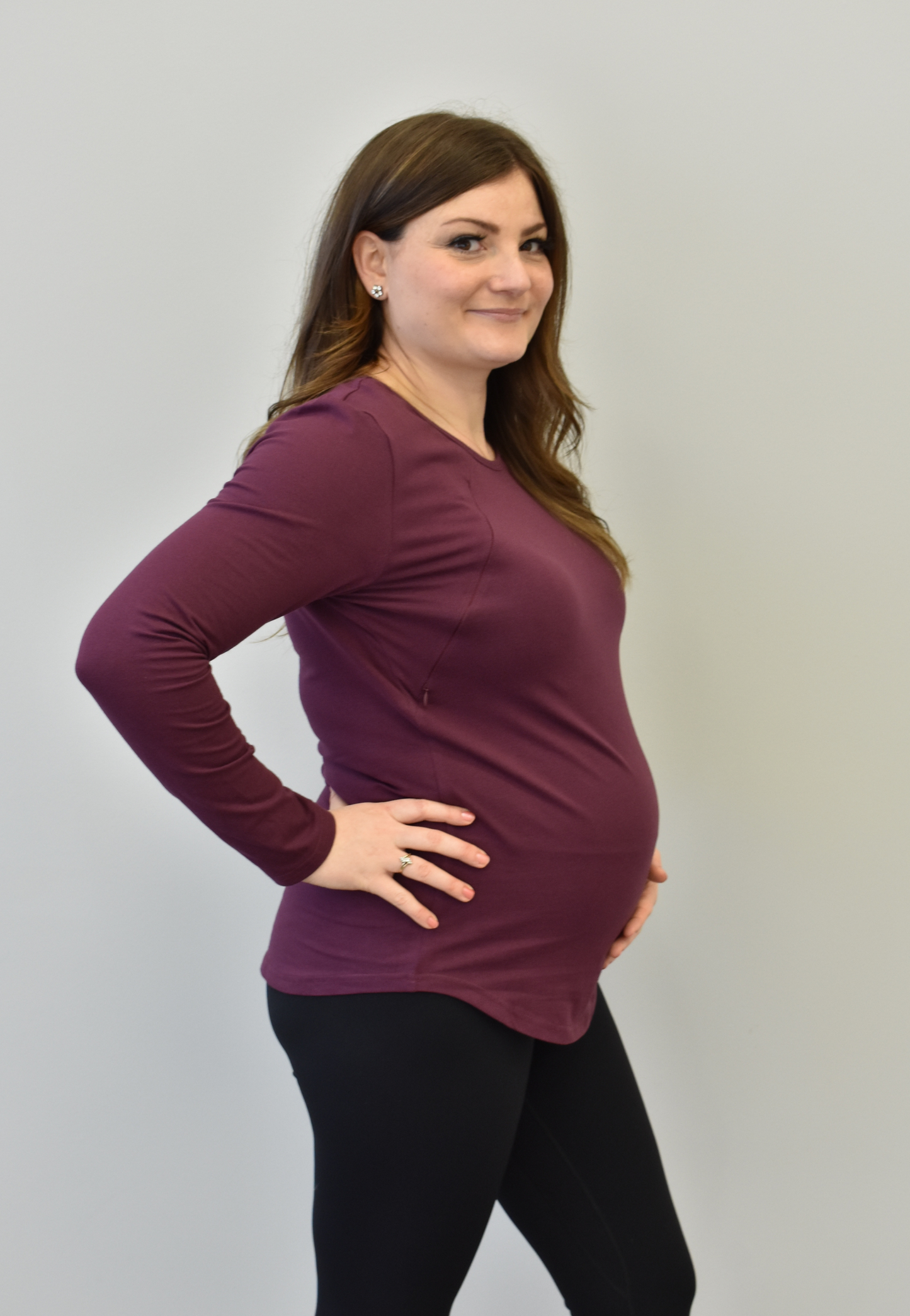 Zoe Zipper Long Sleeve Nursing Top - Velora Luxury Fashion