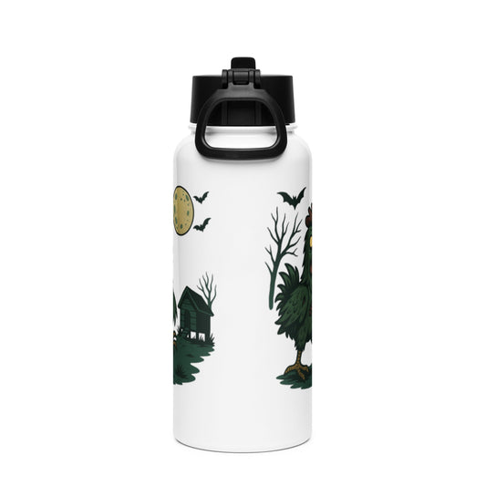 Zombie Chicken Halloween Stainless steel water bottle with a straw - Velora Luxury Fashion