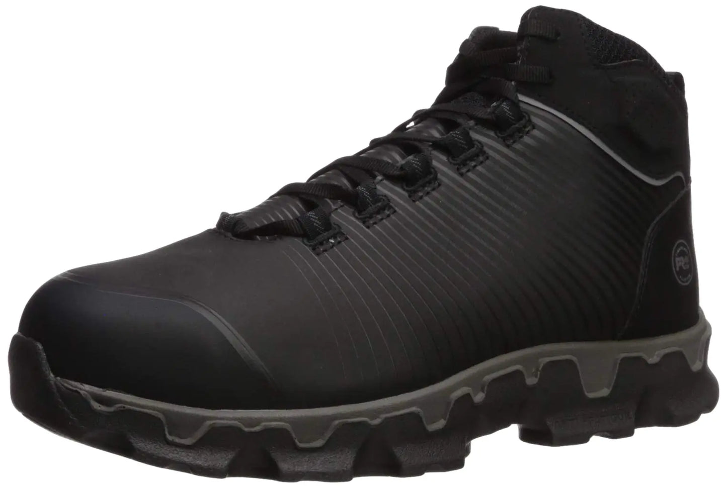 Timberland PRO Mens Powertrain Sport Mid Alloy Safety Toe Electrical Hazard Industrial Athletic Work Shoe Black/Gray 8