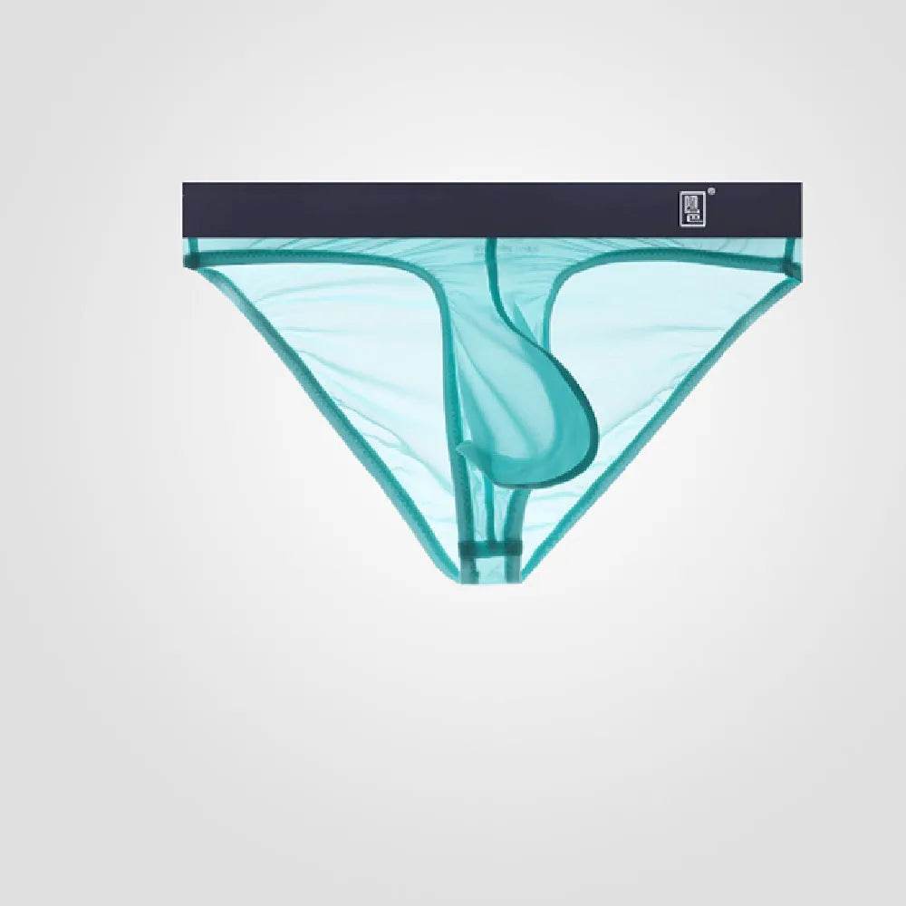 Underwear Men's Briefs Transparent Ice Silk Sexy Full Transparent Trendy Men's Personality Narrow Crotch Low Waist New - Velora