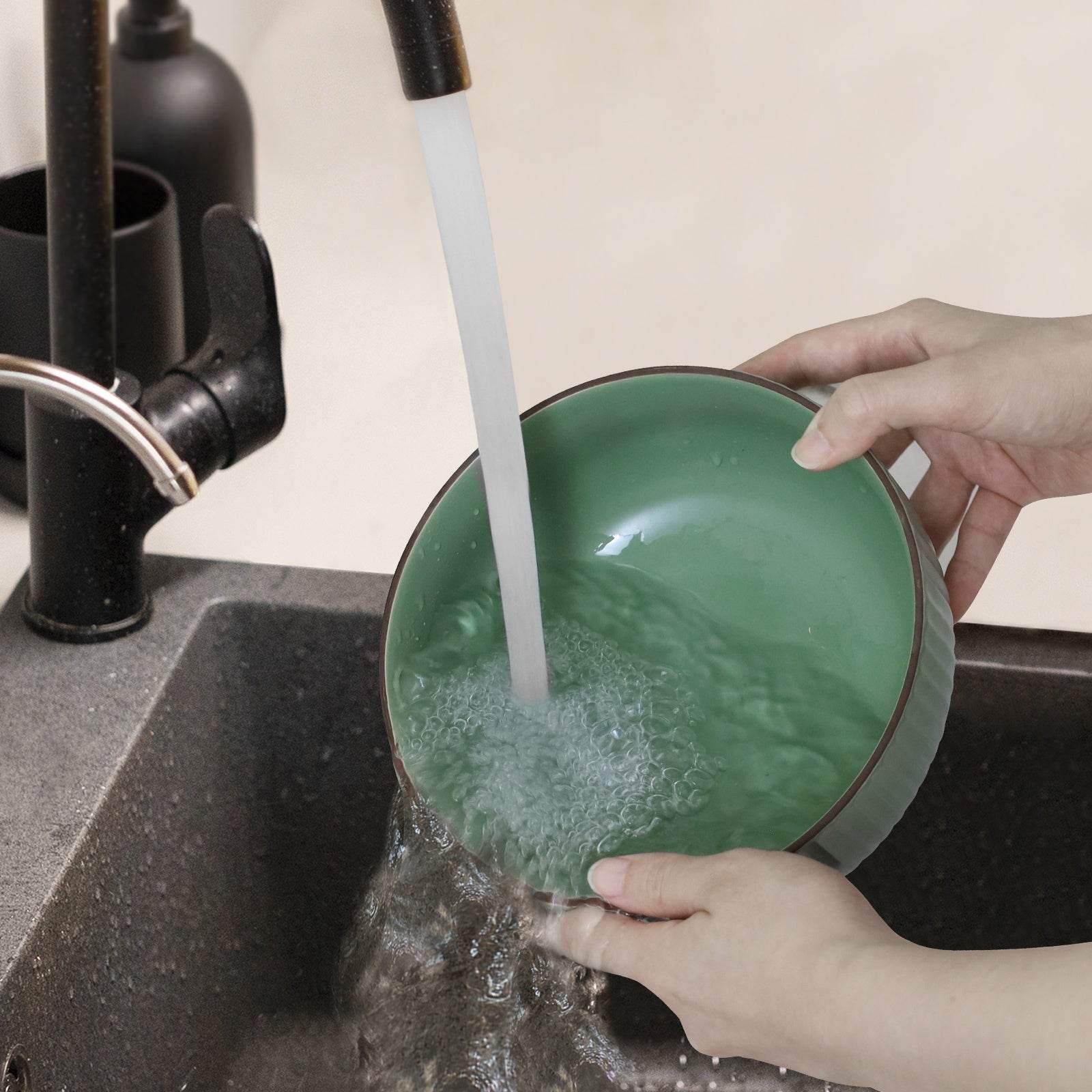 Ceramic Bowls For Kitchen, 46oz Bowl Set Of 4 For Cereal, Salad, Pasta, Soup, Dessert, Serving Dishwasher, Microwave And Oven Safe - Velora