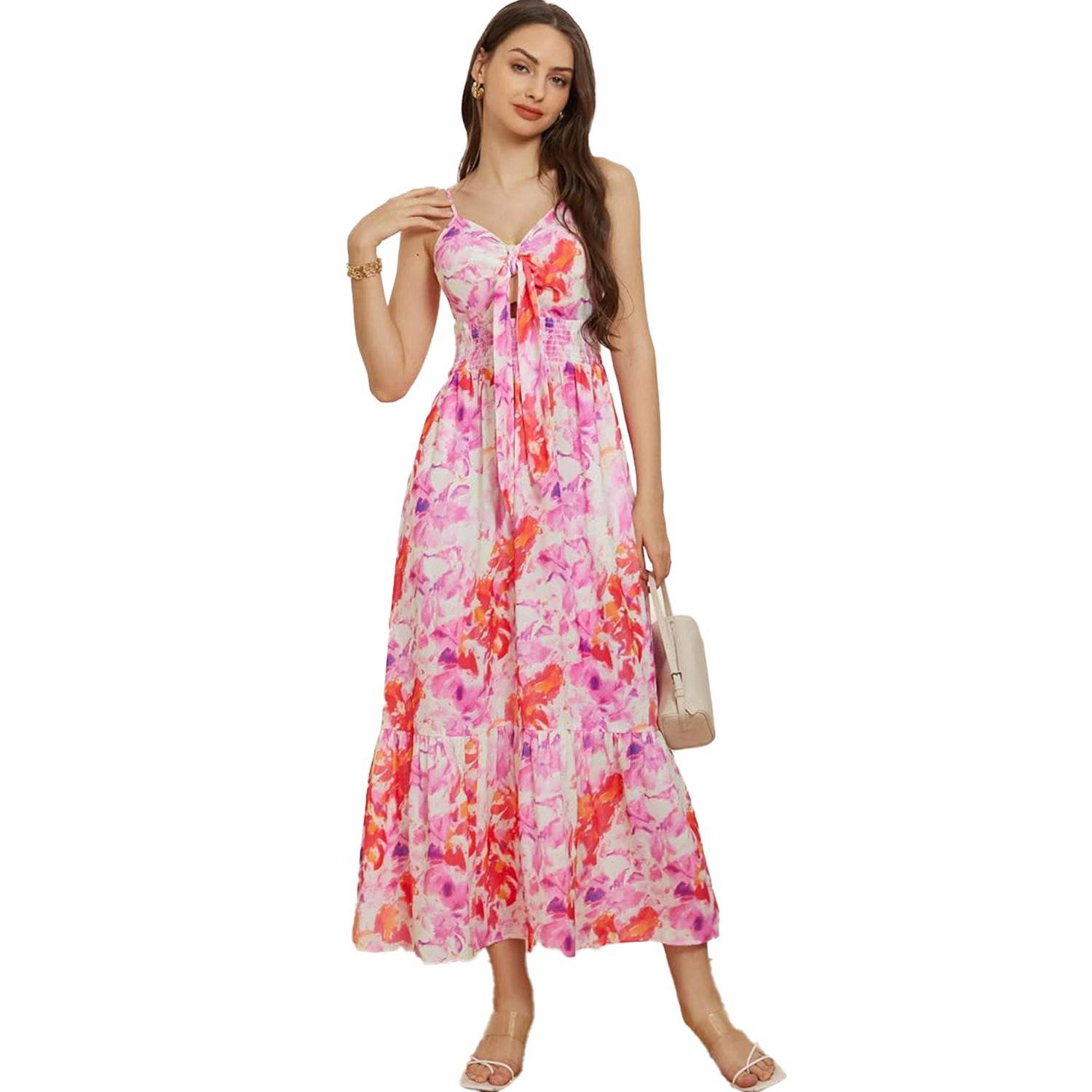 Bohemian Printing Slip Dress Vacation - Velora