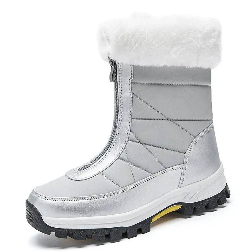 Winter Waterproof Snow Boots Women's Mid-calf Front Zipper - Velora