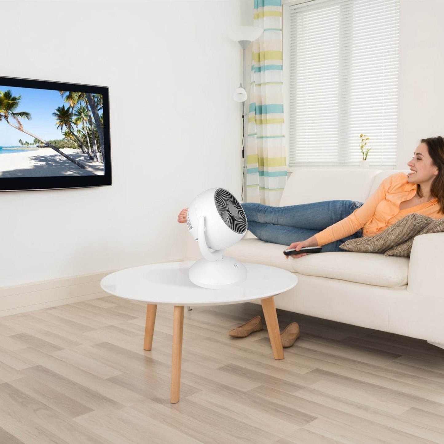 Portable Desk Fan Rechargeable Oscillating Tilting Fan With 4 Speeds 360 Degree - Velora