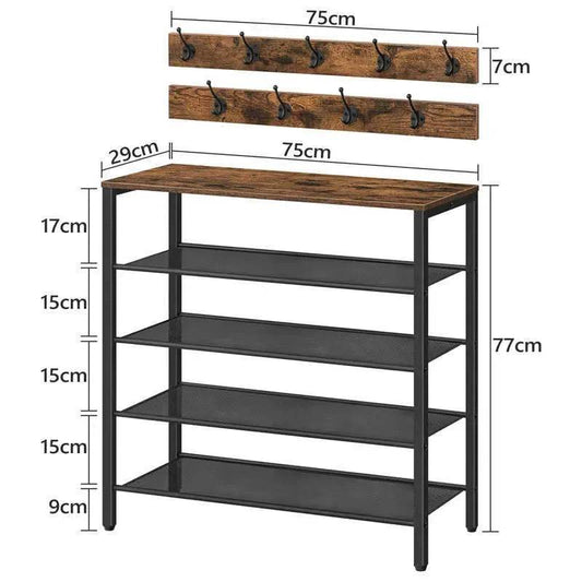 4-tier Shoe rack for entryway - Velora