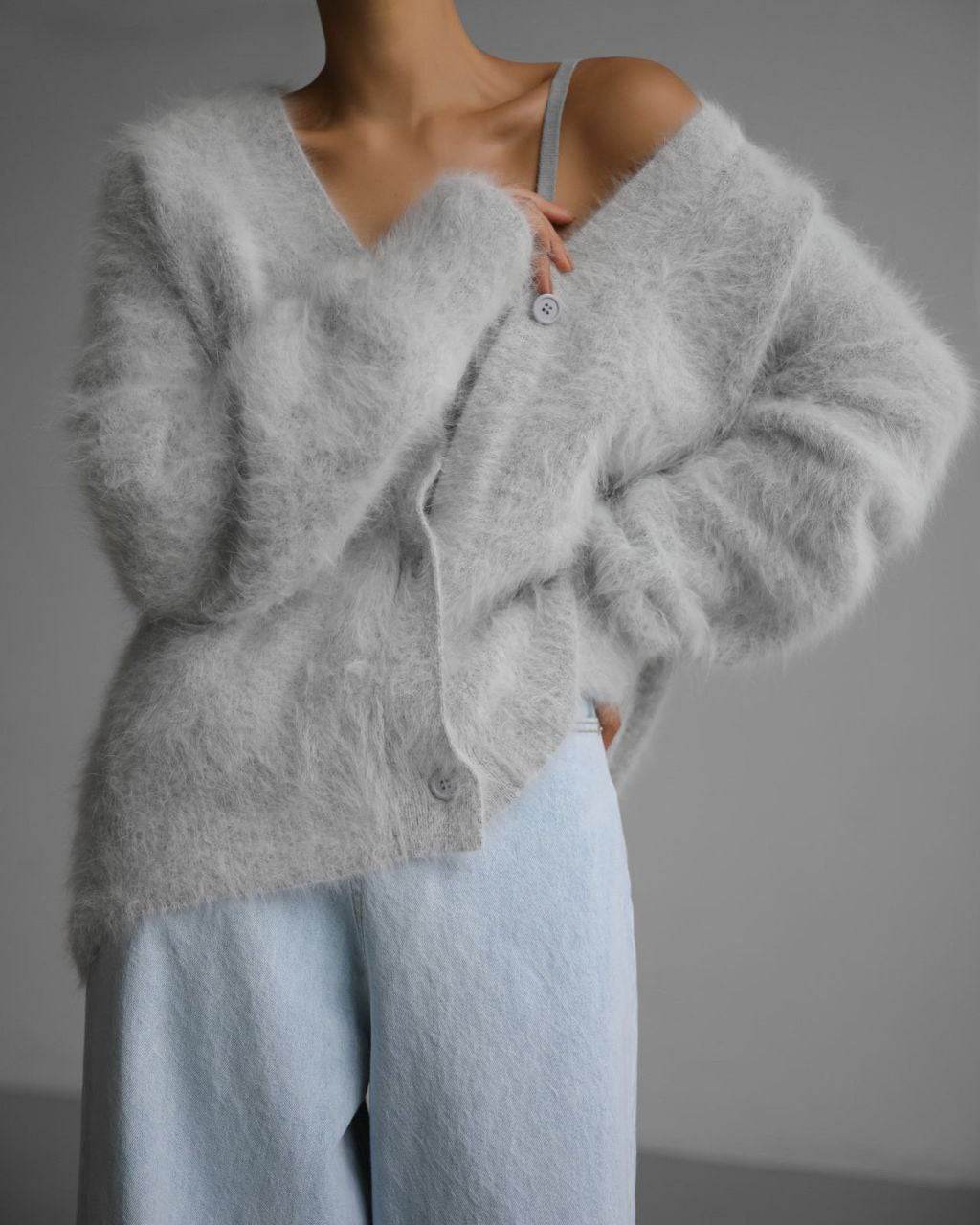 Loose V-neck Button Cardigan Fall Winter Fashion Single Breasted Knitted Sweater Top Women's Clothing - Velora