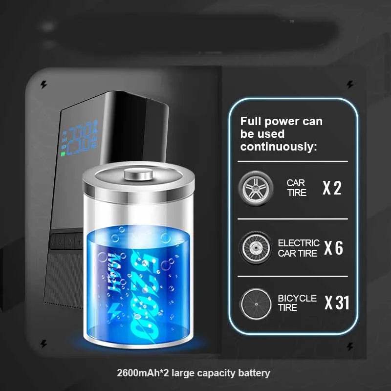 Inflatable Pump Air Compressor For Bicycle Car Boat Tire Inflator Portable Rechargeable - Velora