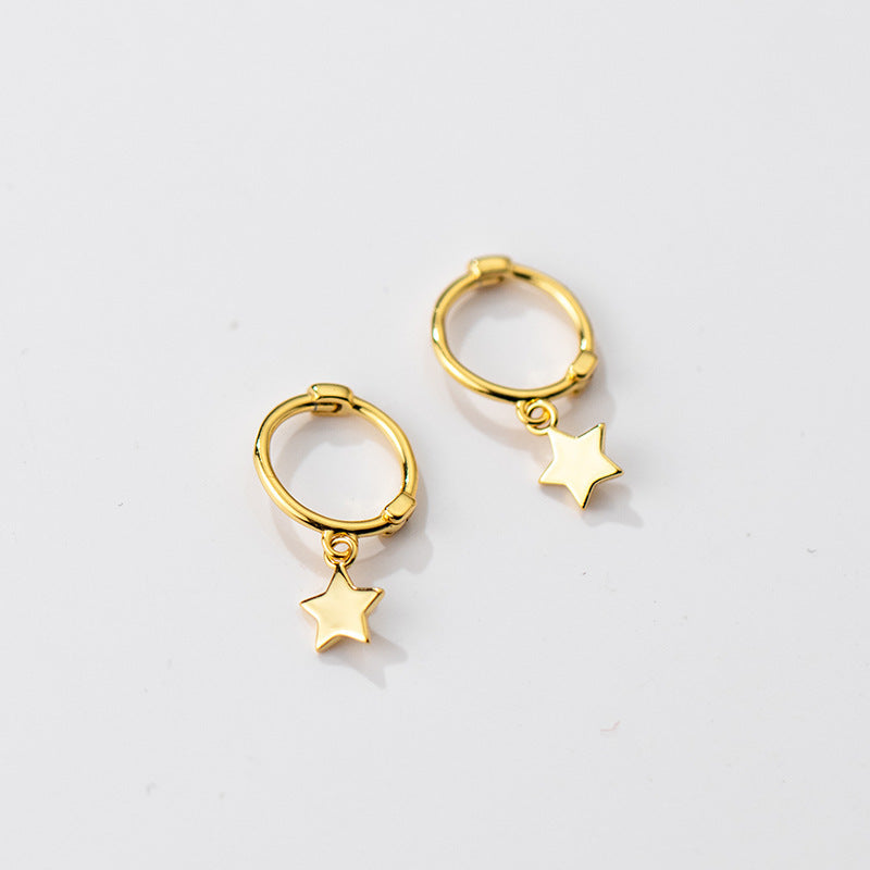 S925 Silver Five-pointed Star Sweet Short XINGX Ear Ring