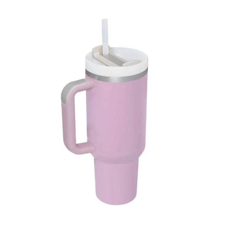 40 Oz Tumbler With Handle Straw Insulated, Stainless Steel Spill Proof Vacuum Coffee Cup Tumbler With Lid Tapered Mug Gifts For Valentine Lover Suitable For Car Gym Office Travel - Velora