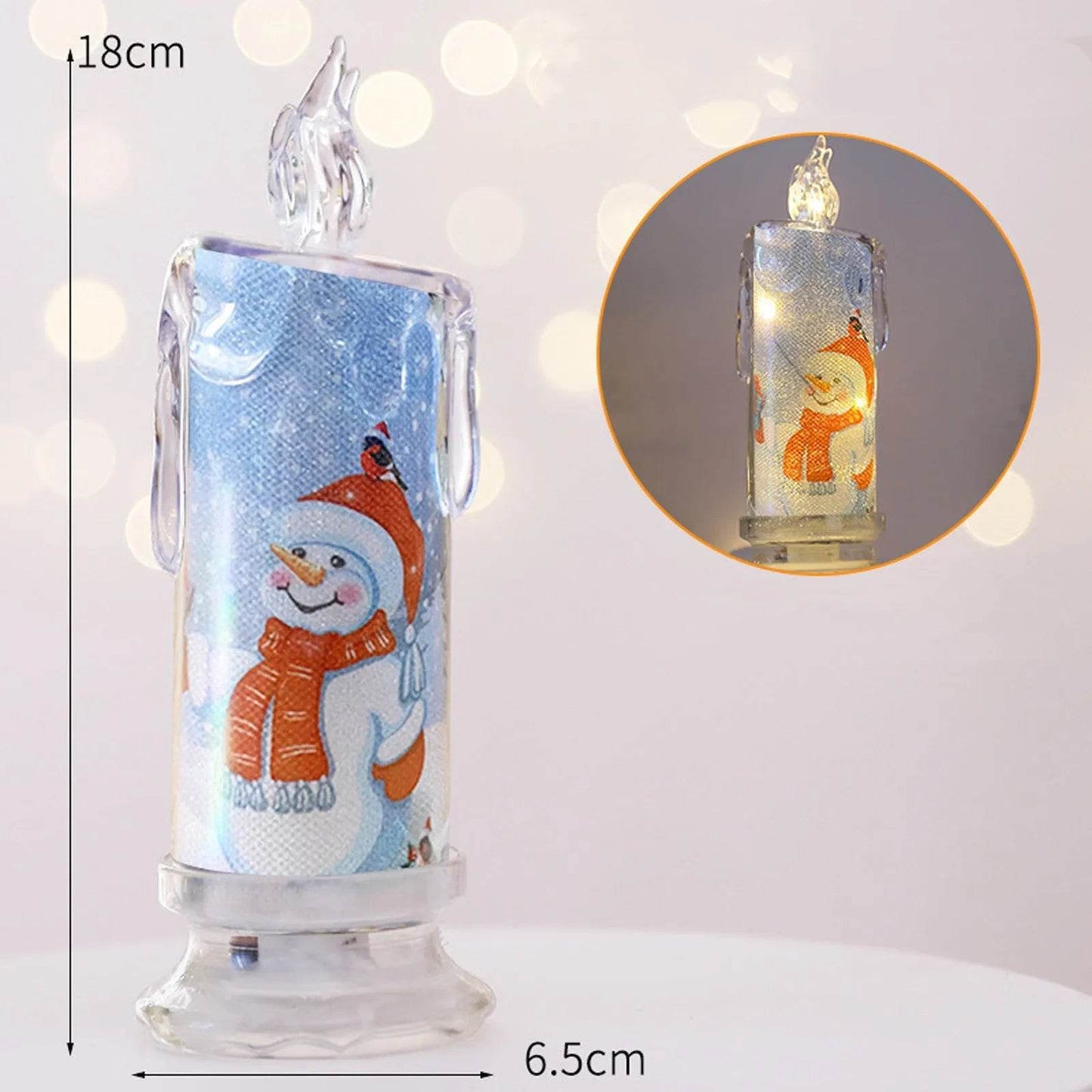 Christmas Transparent Electronic Flameless Candles Decorative Gifts - Velora
