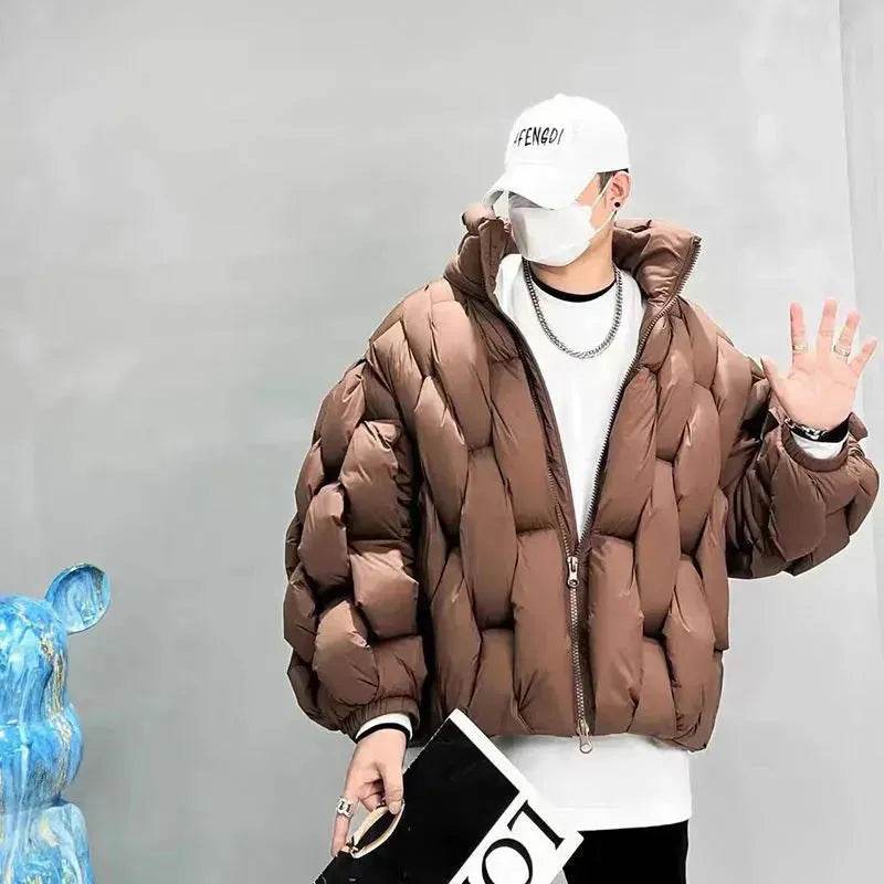 Men's Winter Cotton Thick Warm Puffer Jacket Street Hip pop style - Velora