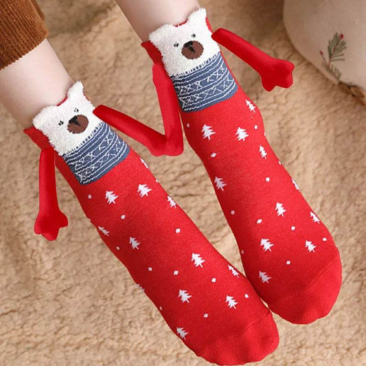 Christmas Stockings Autumn Winter Cotton Magnet Lodestone Hand Tube Socks - Velora