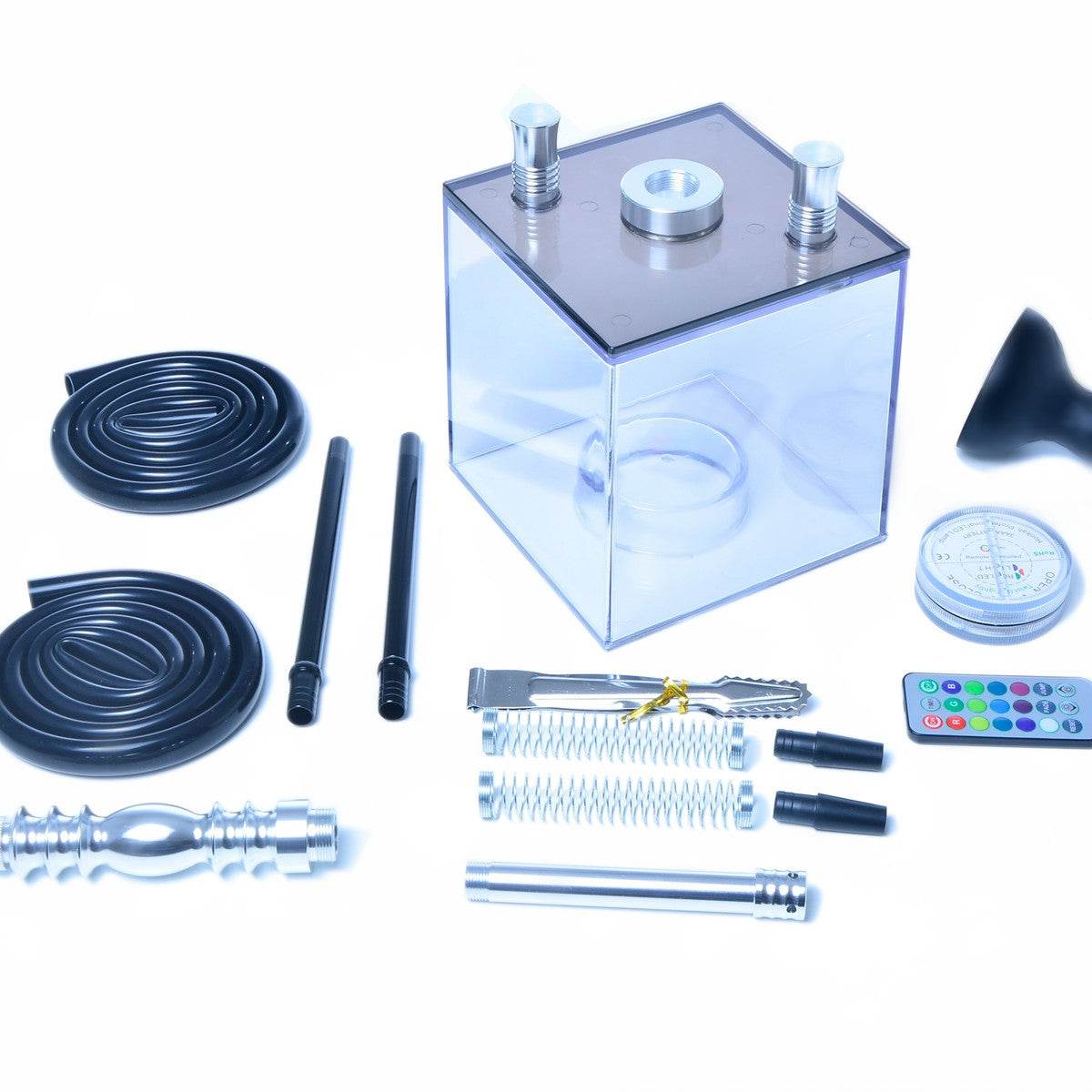 Home Simple Acrylic Transparent Double Hookah - Velora