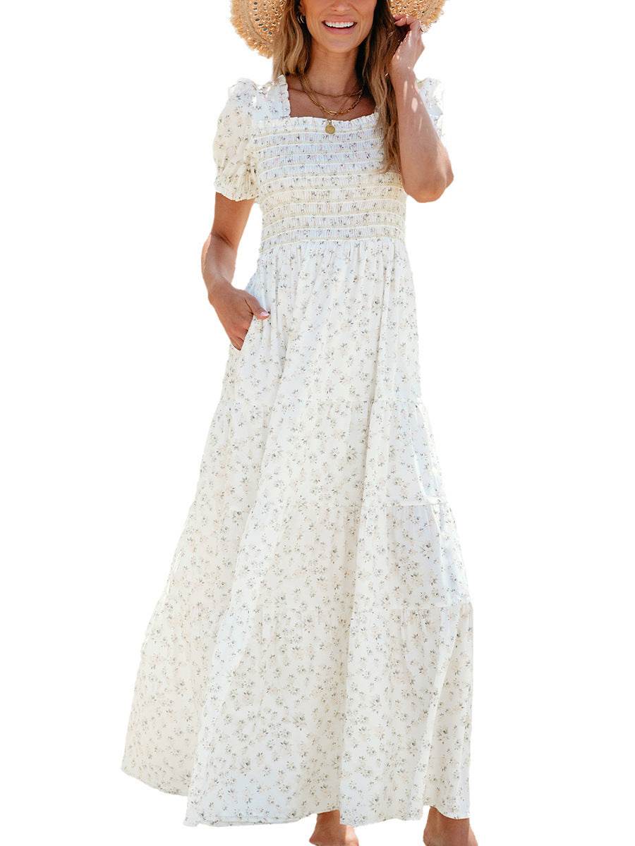 Fashion Thin Personality Sweet Floral Dress Women - Velora