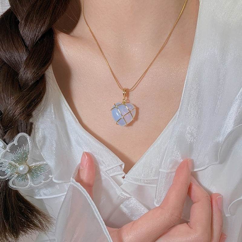 Fashion Moonstone Necklace For Cartoon Princess Love Girl Necklace Novelty Jewelry - Velora