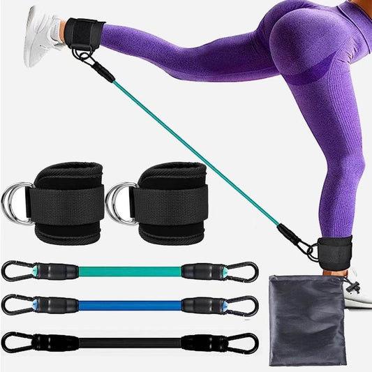 Ankle Strap Resistance Bands Hip Leg Strength Pull Rope Fitness Elastic Training Home Yoga Pilate Crossfit Workout Gym Equipment - Velora