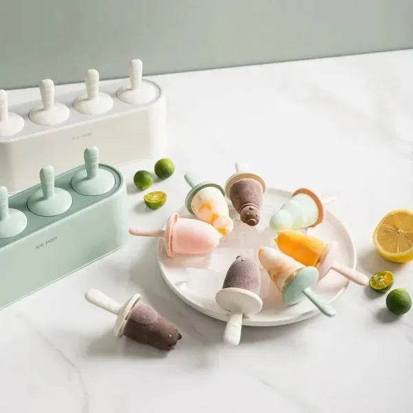 4 Cavities Reusable Silicone Popsicle Mold Maker DIY ice cream mold - Velora
