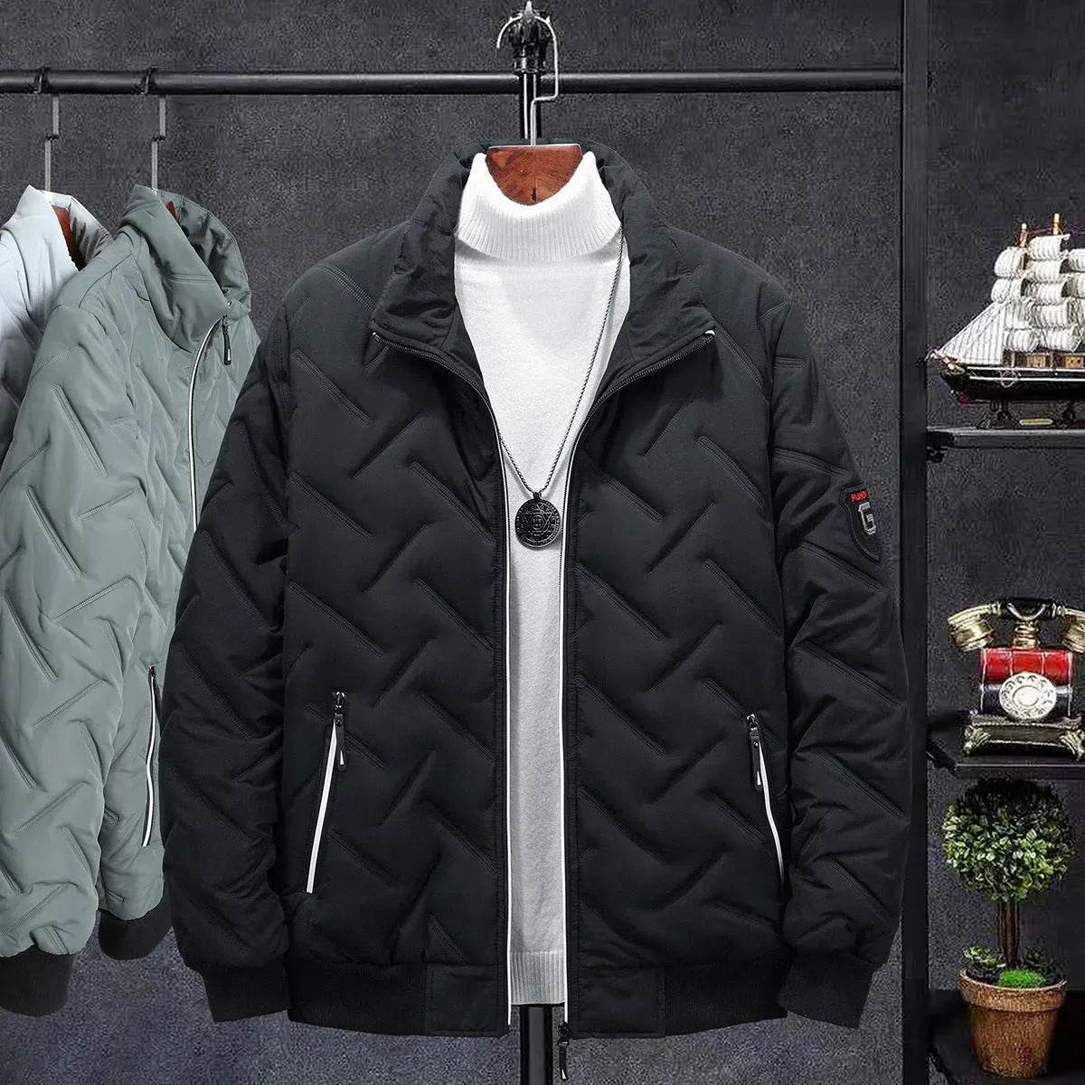 Compressed Cotton Stand Collar Men's Cotton-padded Coat Winter Coat Short Clothes Korean Style Trendy Cotton Clothing Workwear Winter Cotton-padded Jacket - Velora