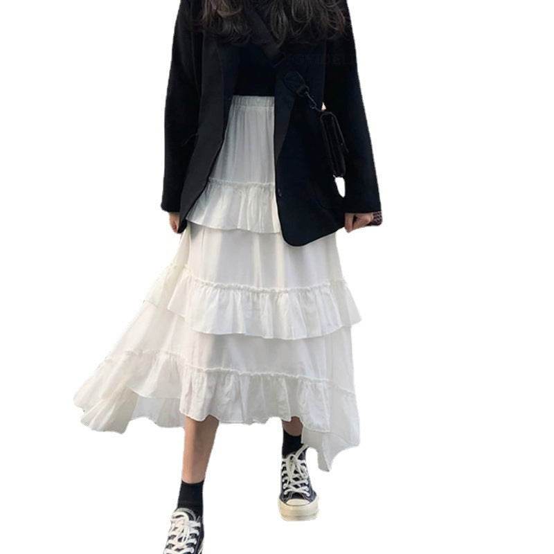 High Waist Layered Cake Skirt Irregular MIDI Long skirt - Velora