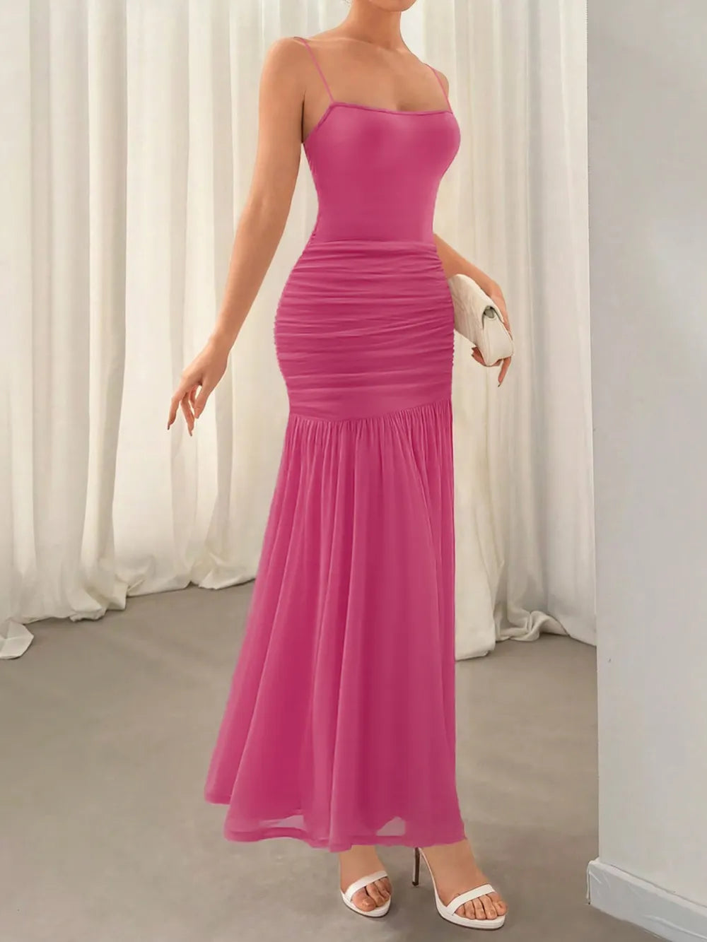 Ruched Maxi Cami Dress - Velora