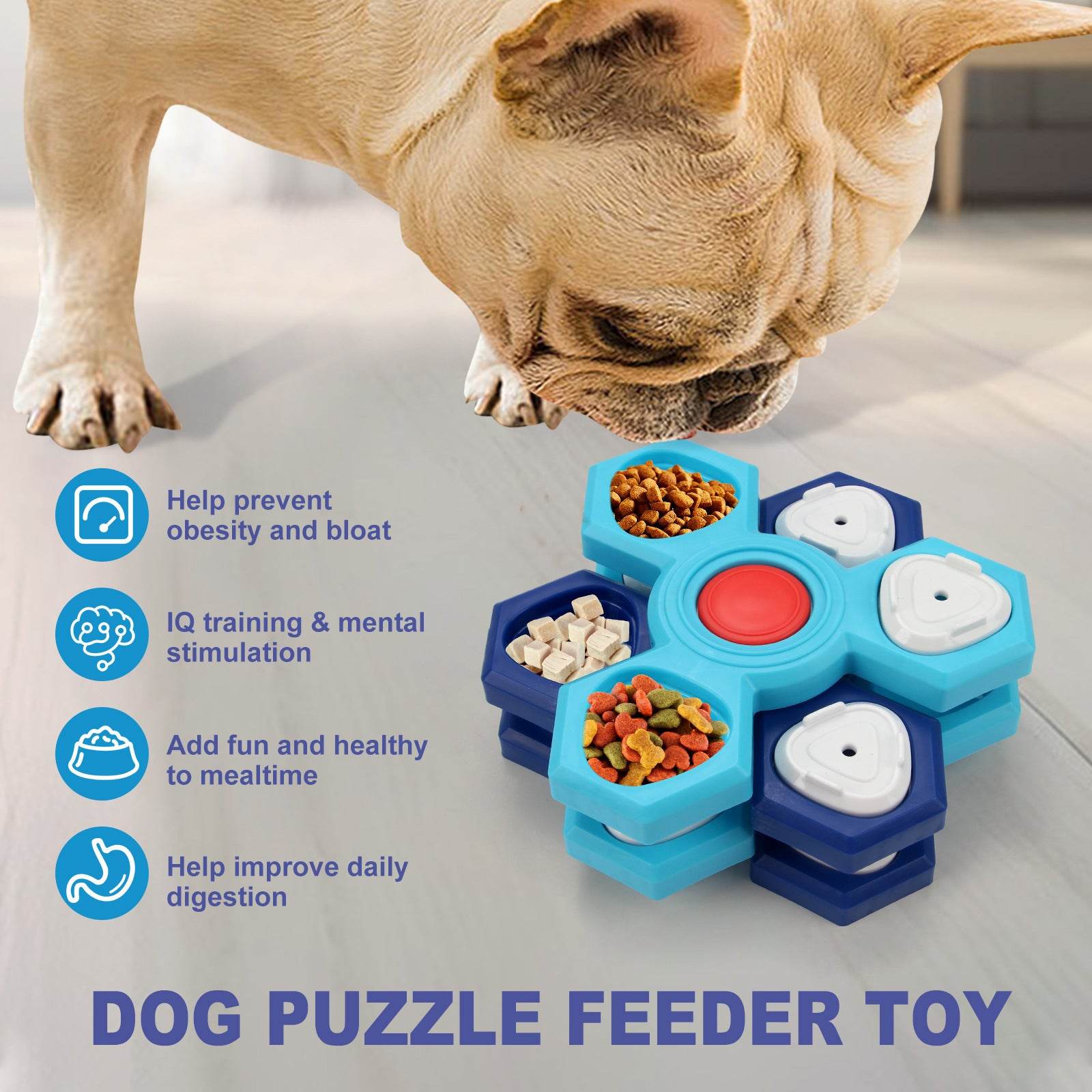 4 Layers Slow Feeder Dog bowl Puzzle feeder toy - Velora