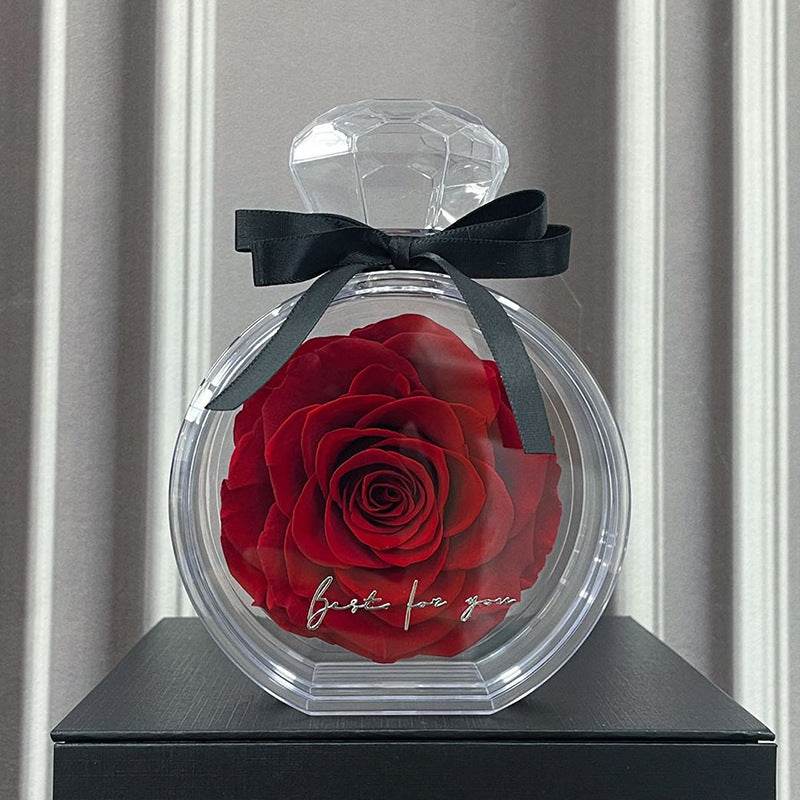 Natural Eternal Flower Ornaments Transparent Cover Dried Rose Gift Box For Christmas New Year Valentine's Day Home Decor - Velora