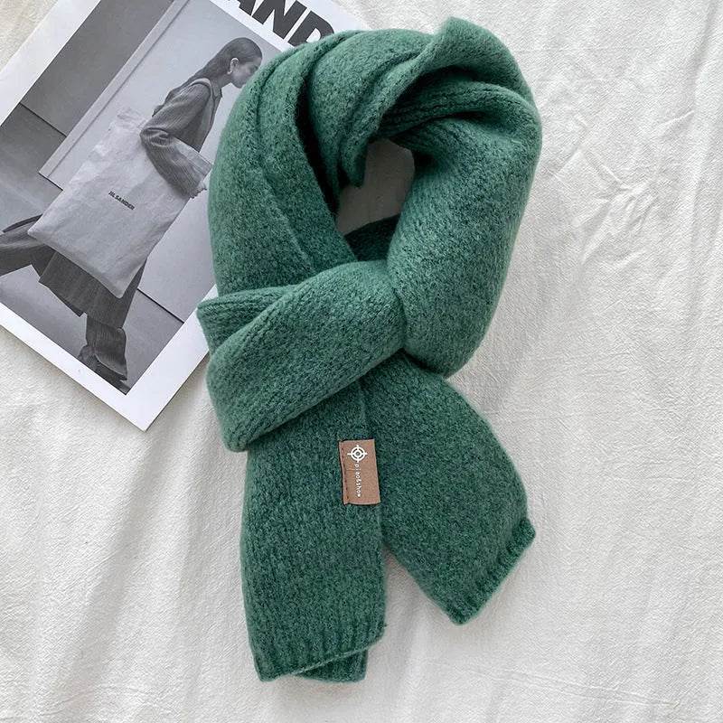 Women's Sweet Version Fleece Solid Scarf Autumn And Winter - Velora