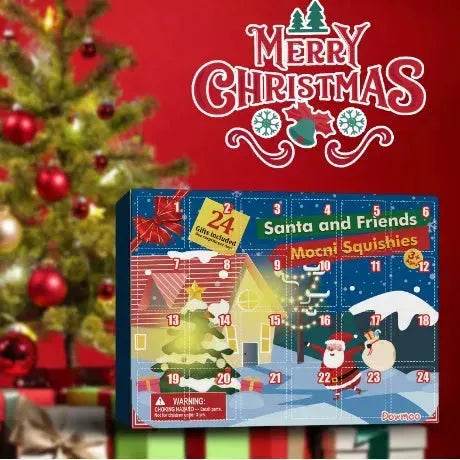 Dowmoo Christmas Pinch Joy Advent Calendar Blind Box, 24 Boxes Christmas Surprise Blind Box Rubber Animal Toys - Velora