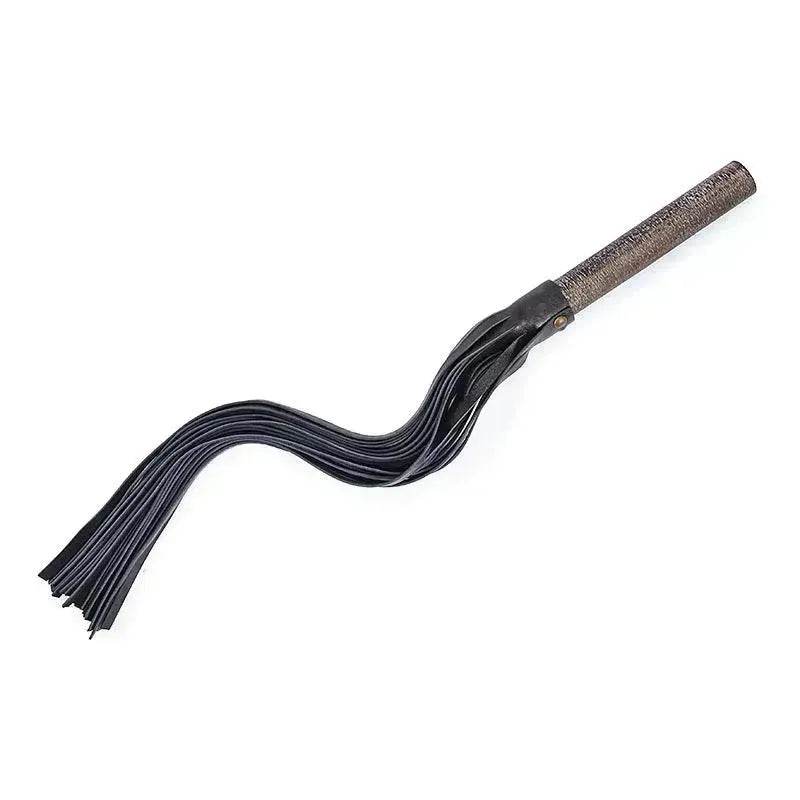 Hot BDSM Spanking Flogger Whip Genuine Leather Archaize Wooden Handle BDSM Spanking Paddles - Velora