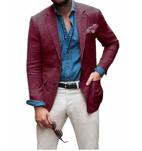 Spring New Striped Suit Jacket Men's Casual Slim Top - Velora