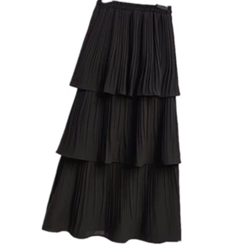 Women's Spring And Summer Chiffon layered Midi maxi Skirt - Velora
