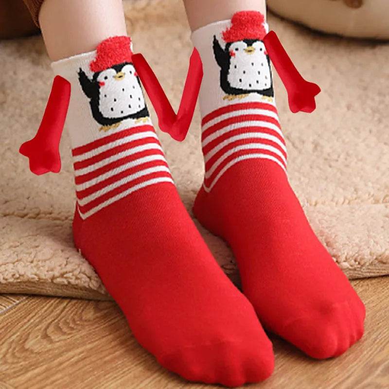 Christmas Stockings Autumn Winter Cotton Magnet Lodestone Hand Tube Socks - Velora