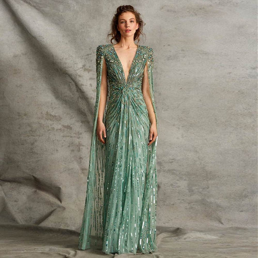 Elegant Long V-neck New Elegant Dress - Velora