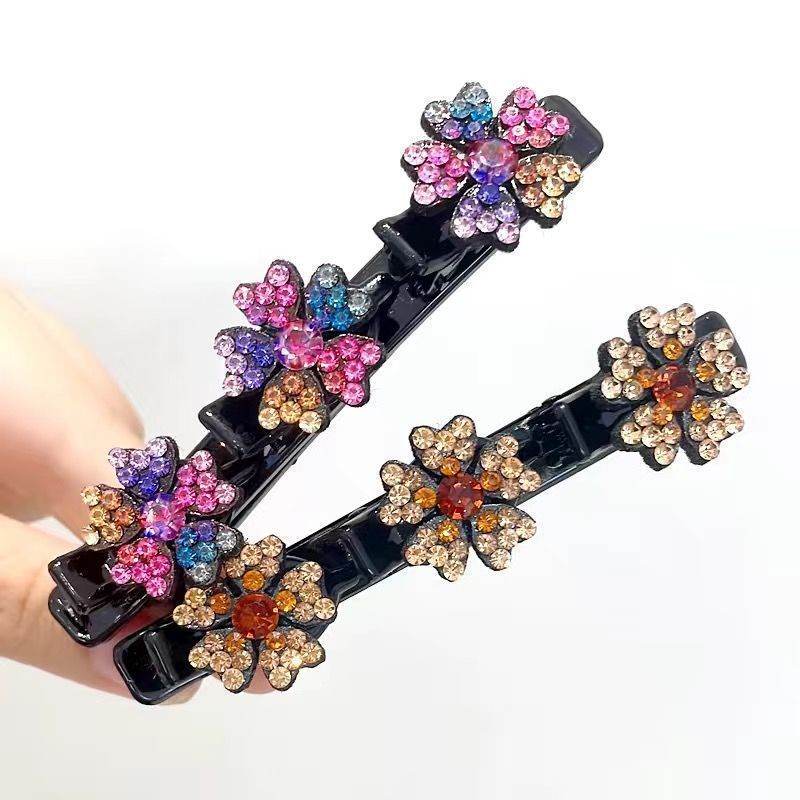Girls Floral Rhinestone Bling Hair clip Hair Accessories - Velora
