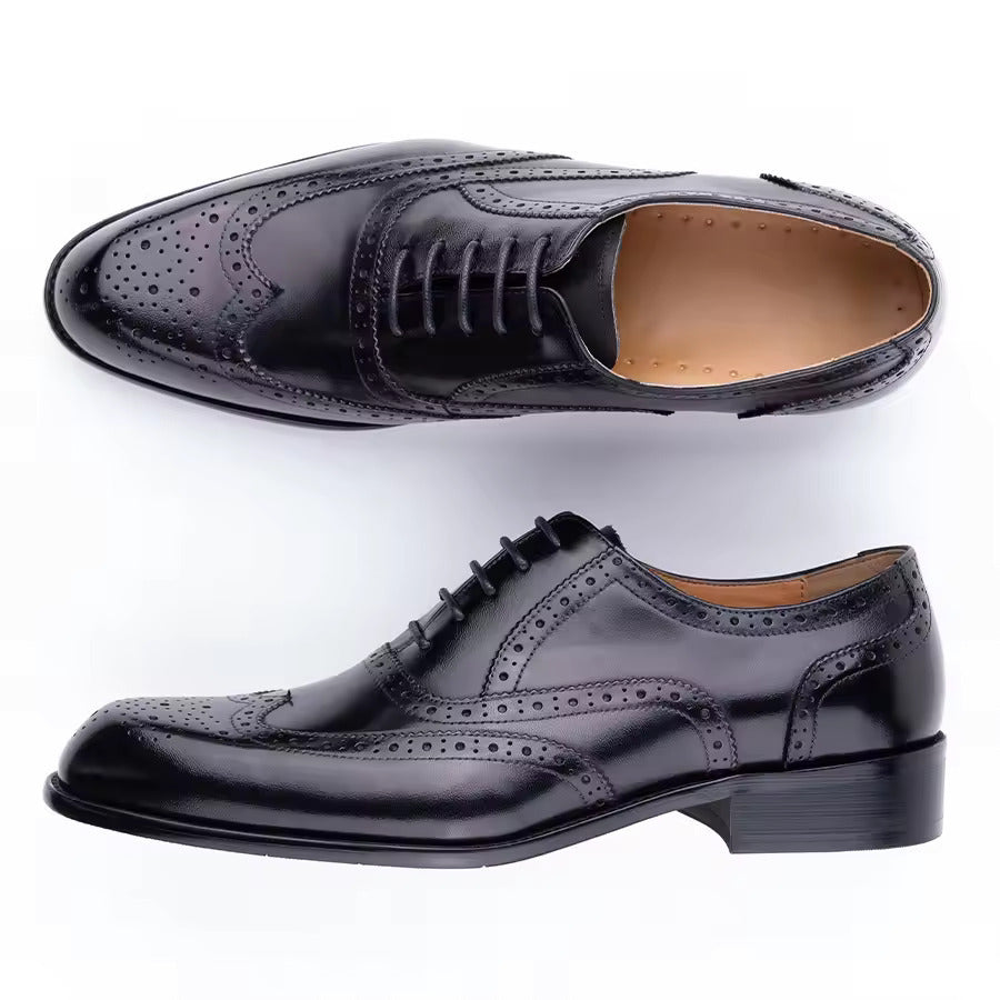 Men's Fashion Oxford Hand Carved Craft Purple Wedding Party Shoes - Velora