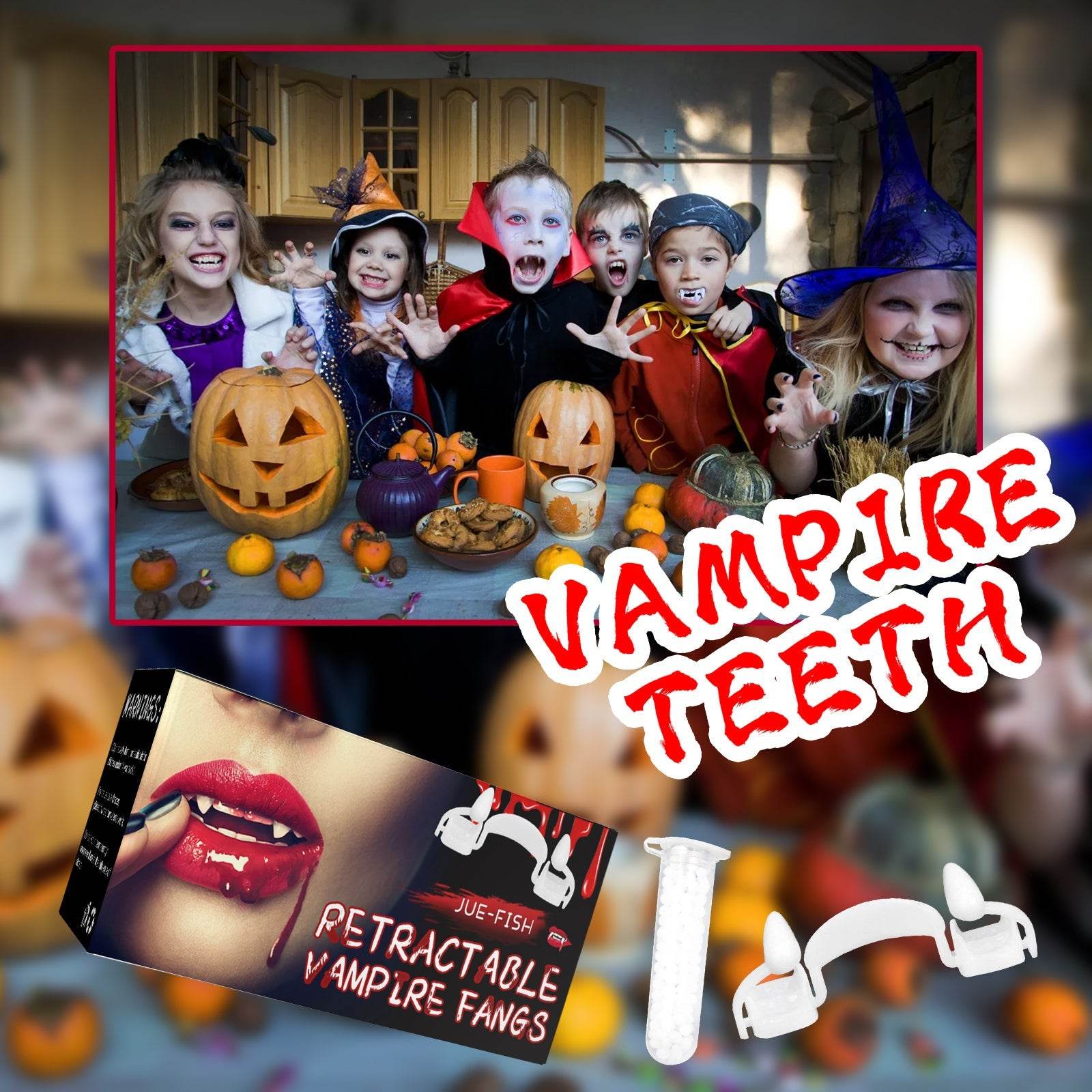 Retractable Vampire Fangs Party Dance Fangs Spoof Teeth Halloween Costume - Velora