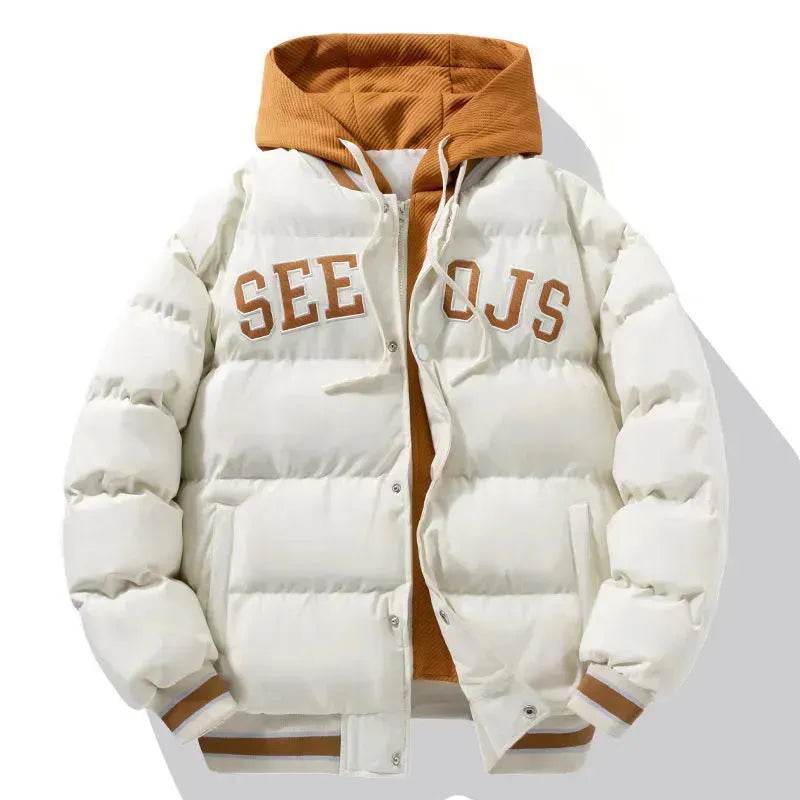 Teens Hooded Cotton Winter Coat American School Boys Sports Jackets